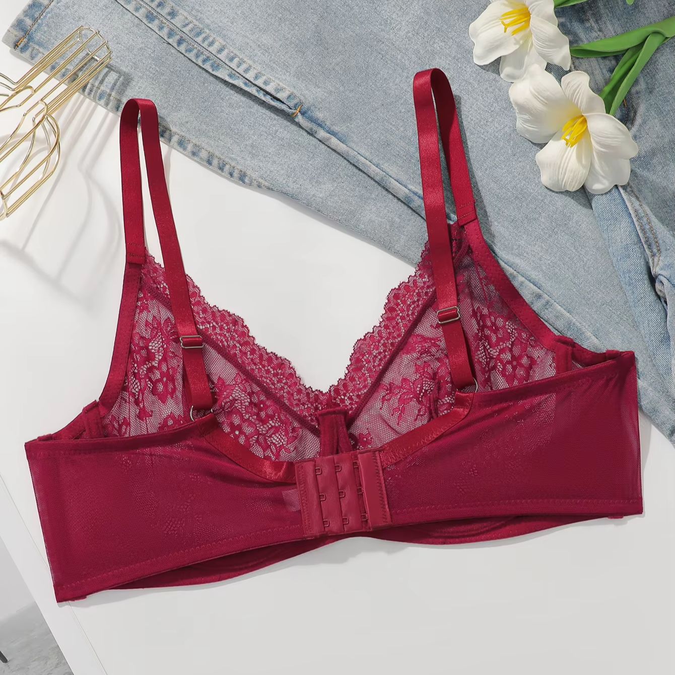 Sujetador de encaje rojo trans - Full Coverage Bra reseña y precio